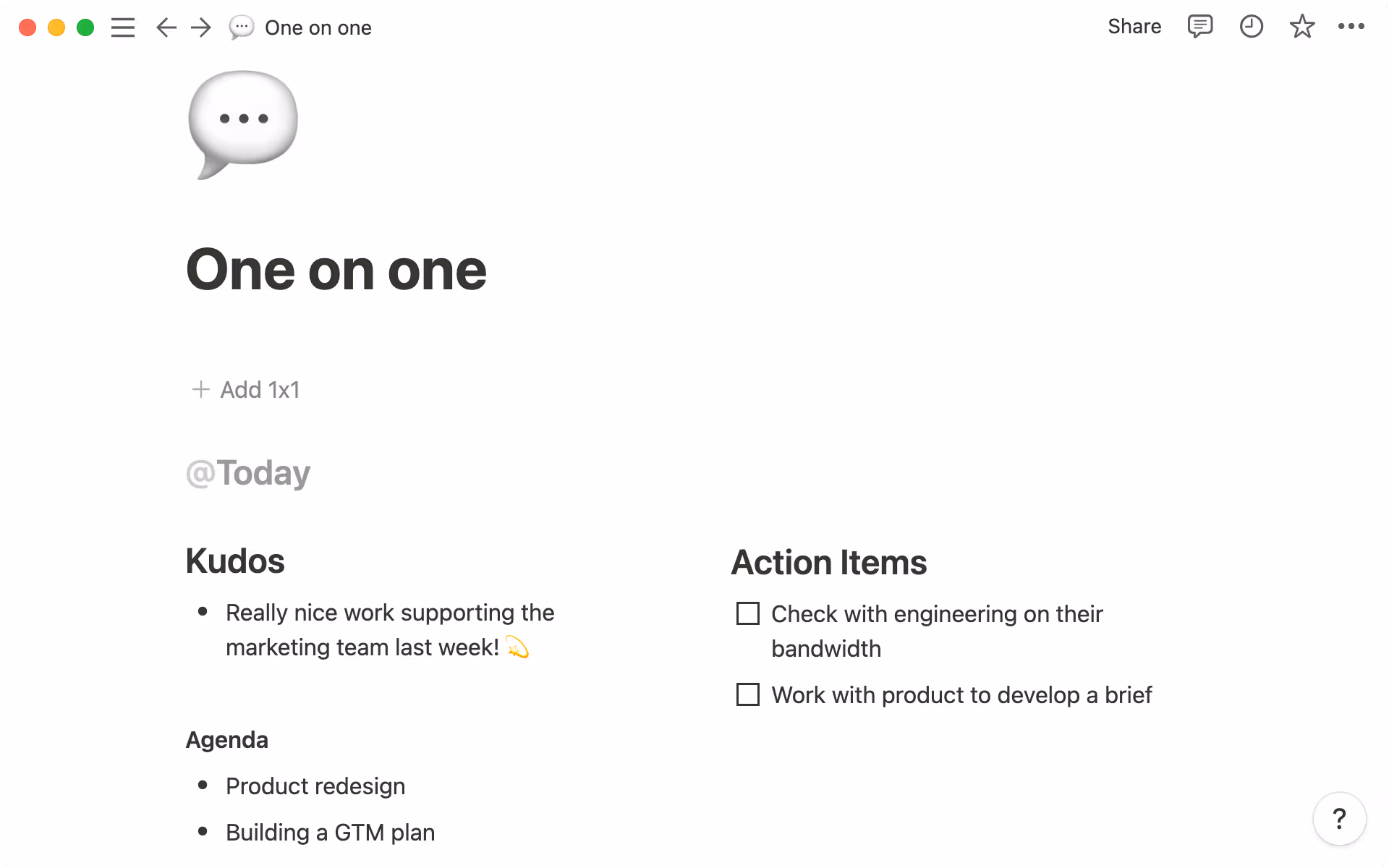 Kudos are a great way to start the meeting.
