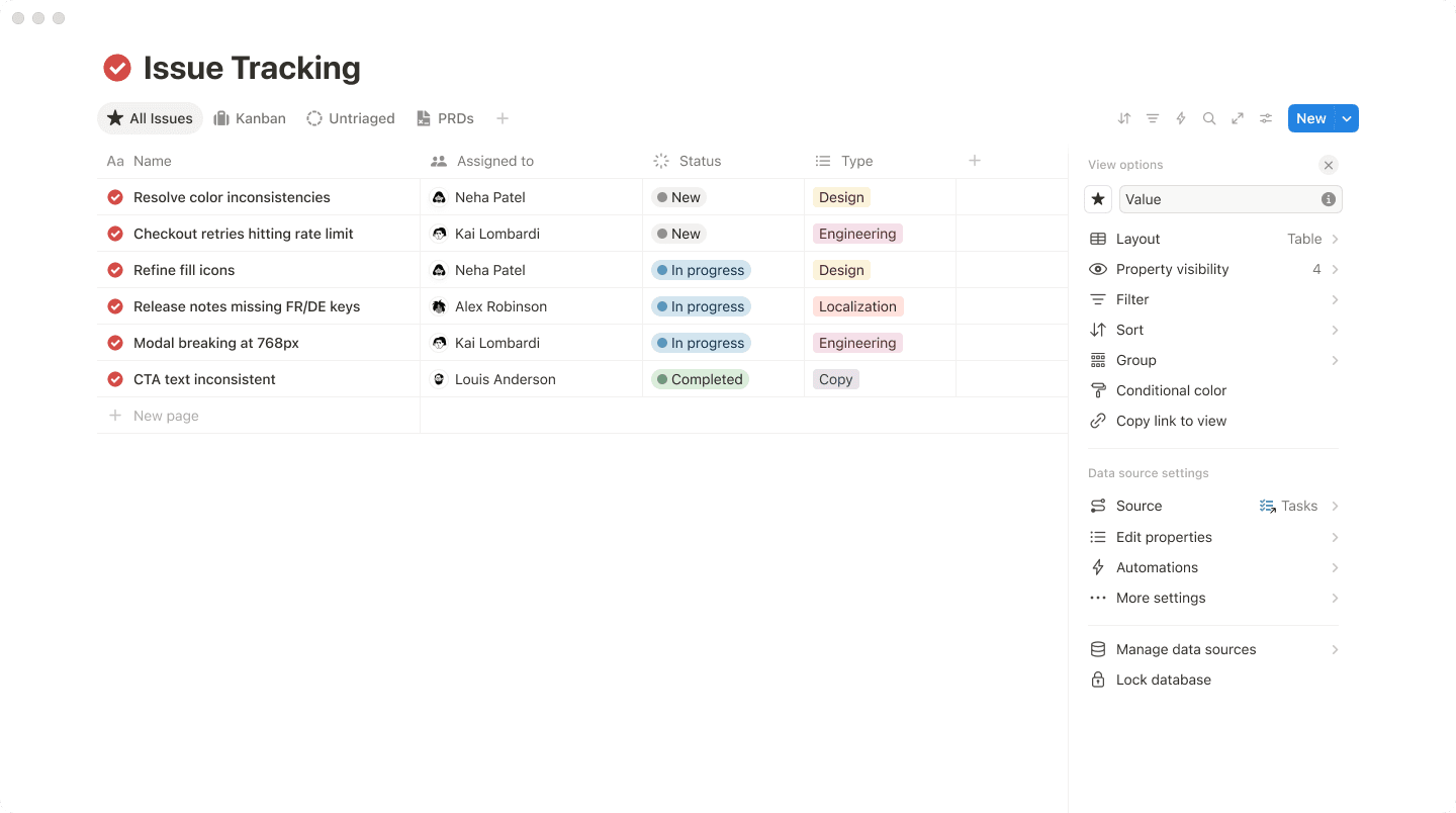 시작 체크리스트