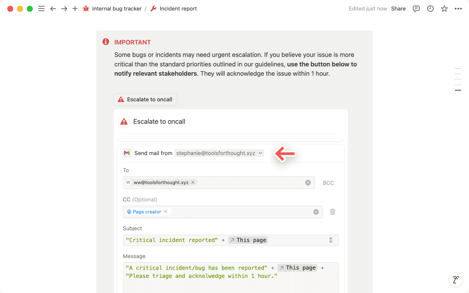 수식을 사용자 지정하여 알림을 받을 대상과 이메일 본문을 관리하세요.